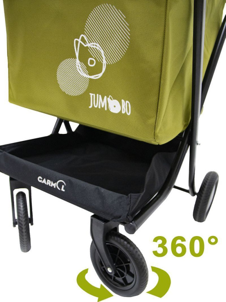 Тележка с сумкой TRAVEL на шасси JUMBO (JUMBO TRA) (JUMBO TRA C-707,  зеленый авокадо)